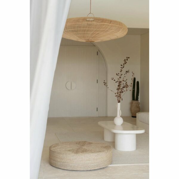 lampe suspendue en rotin naturel macaron xl