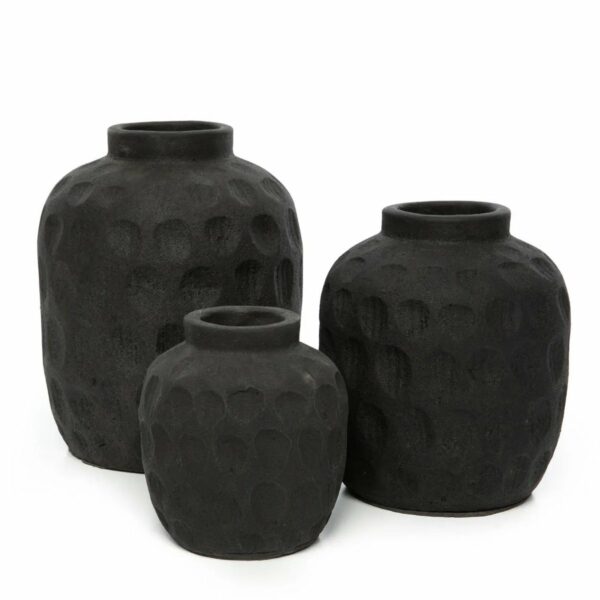 vase décoratif tendance treddy terre cuite noir l