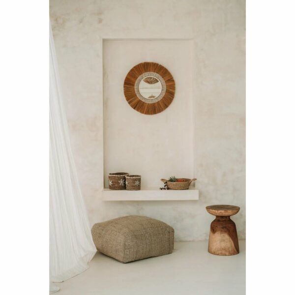 pouf en coton 60x60 cm oh my gee beige