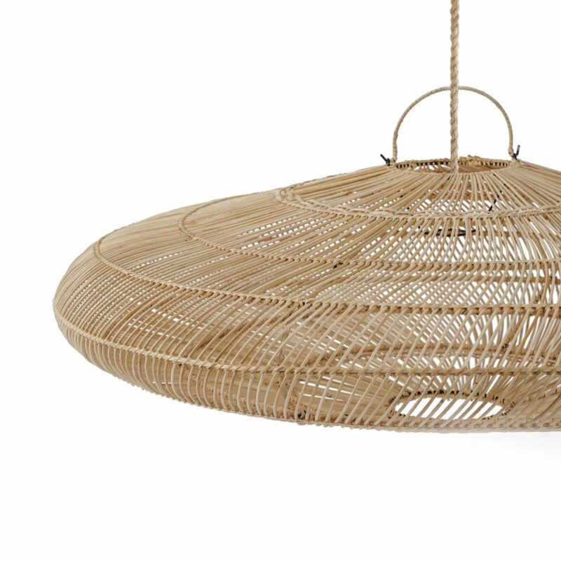 lampe suspendue en rotin naturel macaron xl