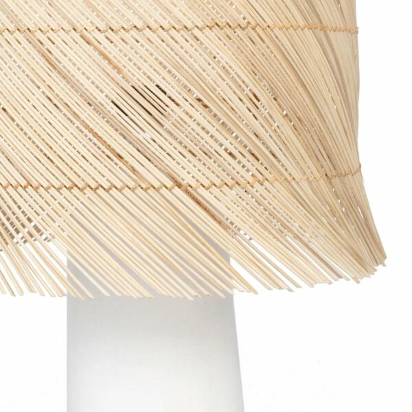 la lampe de table rattan blanc naturel