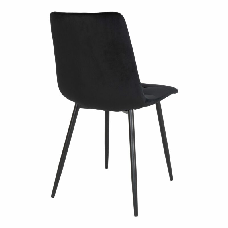 chaise scandinave métal noir et microbible noir vue de dos