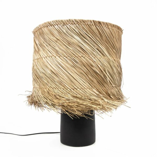 lampe de table pandan noir sisal naturel