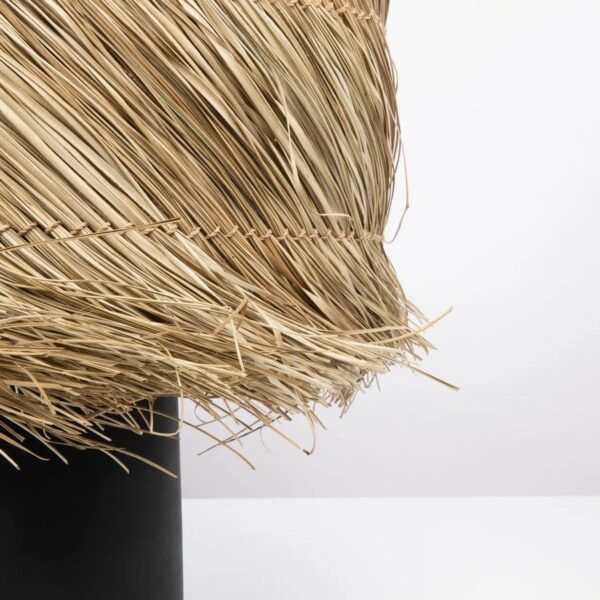 lampe de table pandan noir sisal naturel