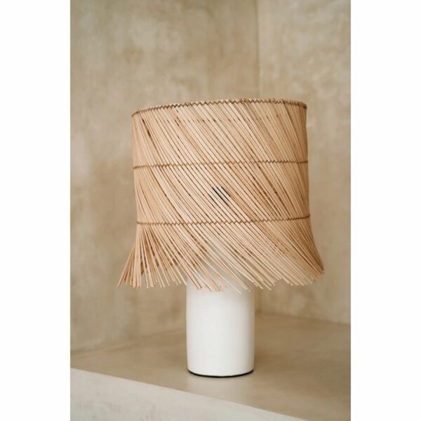 la lampe de table rattan blanc naturel