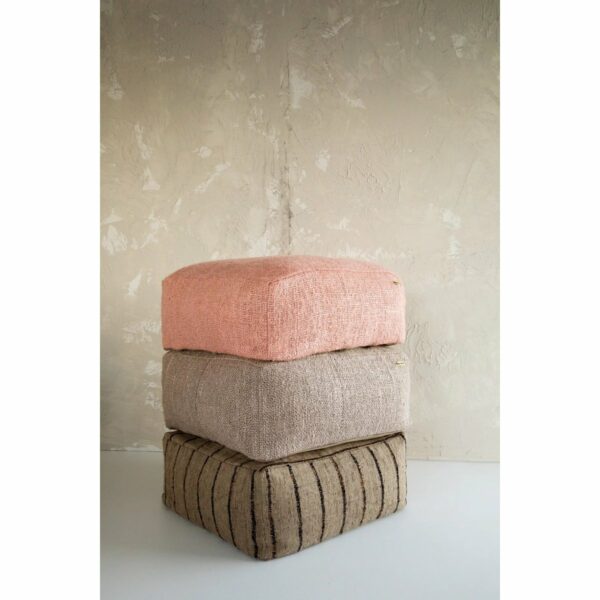 pouf en coton 60x60 cm oh my gee beige