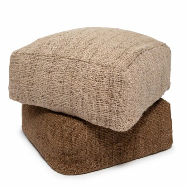 pouf en coton 60x60 cm oh my gee beige