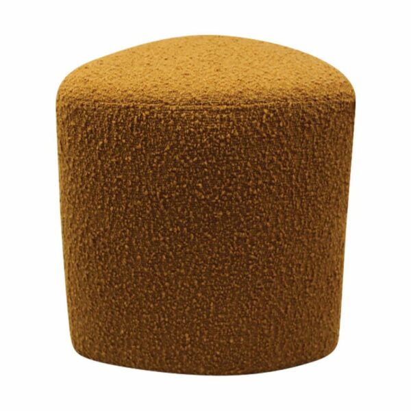 pouf organique tissu bouclette ocre