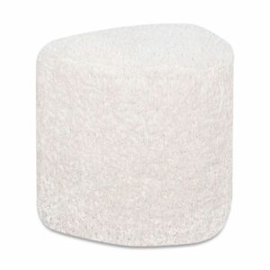 Pouf tissu bouclette blanc