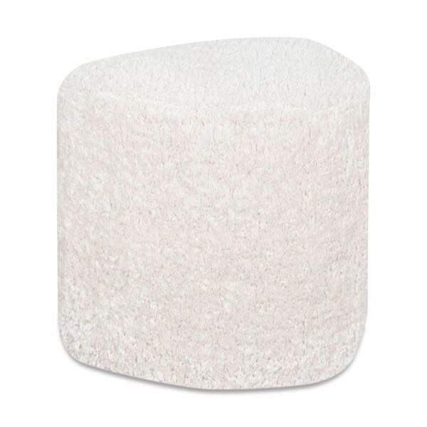 pouf tissu bouclette blanc