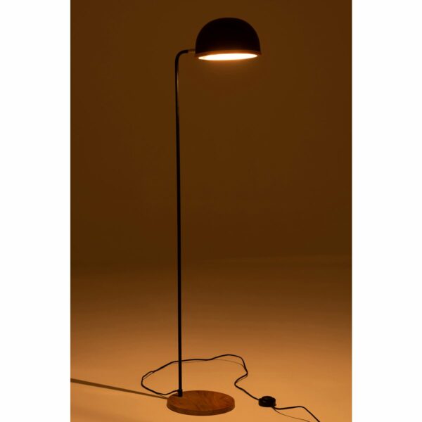 lampe sur pied evy 130 cm metal et bois noir naturel