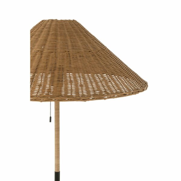 lampadaire 154 cm métal noir et rotin naturel abat jour lamarquedesignfr