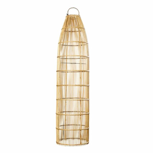 lampe suspendue 90 cm piège à poisson rotin naturel l