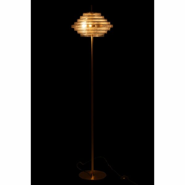 lampadaire led sur pied 156 cm métalverre or allumé lamarquedesignfr