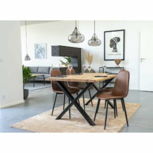 chaises scandinaves simili cuir vintage