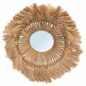 Miroir rond 85 cm 'Salomon' Abaca Naturel - Décoration