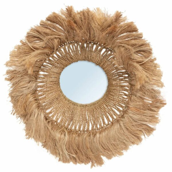 miroir rond 85 cm salomon abaca naturel décoration