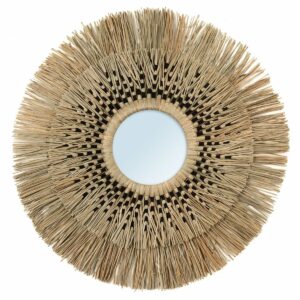 Miroir rond Coton Noir et Herbes Havana