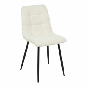 chaise scandinave middelfart tissu bouclette blanc