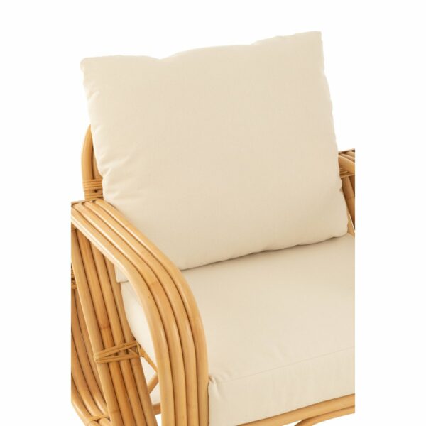 fauteuil en rotin + coussin tissu blanc lise naturel zoom coussin