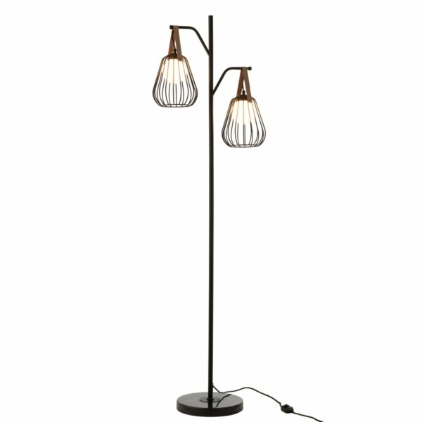 lampadaire sur pied 161 cm ignes acier et marbre noir