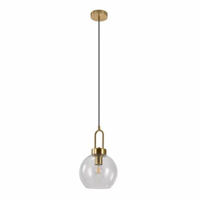 Suspension Luton Boule verre transparent Aspect Laiton