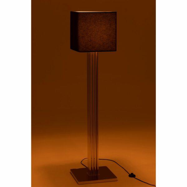 lampadaire design moderna 159 cm métal et or allumé sombre