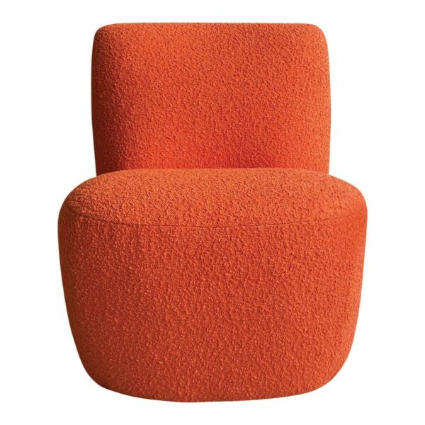 fauteuil vintage orange tissu bouclette