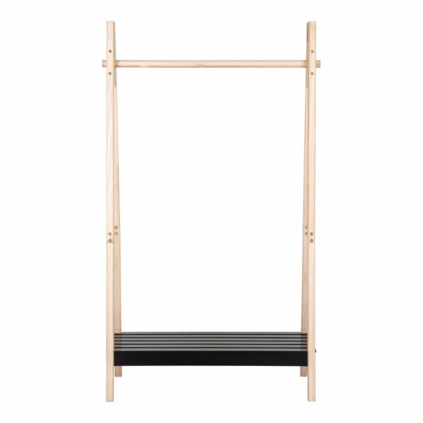 portant bois naturel torino 170x945 cm etagère noire face