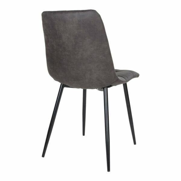 lot de 2 chaises scandinaves métal et microfibre gris foncé