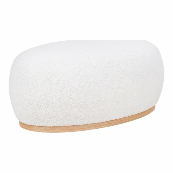 pouf en tissu bouclette blanc manhattan solution pratique