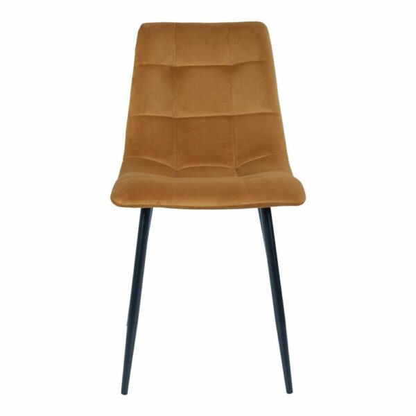 lot de 2 chaises scandinaves métal et microfibre moutarde