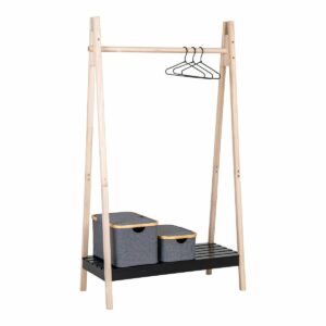 portant bois naturel torino 170x945 cm etagère noire