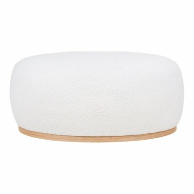 Pouf en Tissu Bouclette blanc Manhattan : Solution Pratique