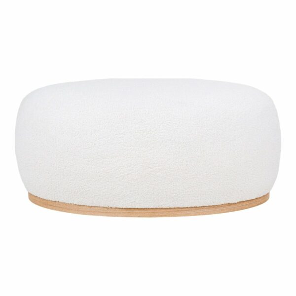 pouf en tissu bouclette blanc manhattan solution pratique