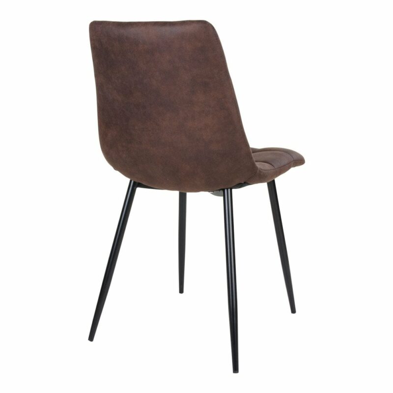 lot de 2 chaises scandinaves métal et microfibre marron foncé