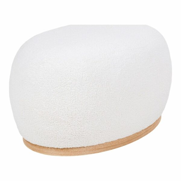 pouf en tissu bouclette blanc manhattan solution pratique