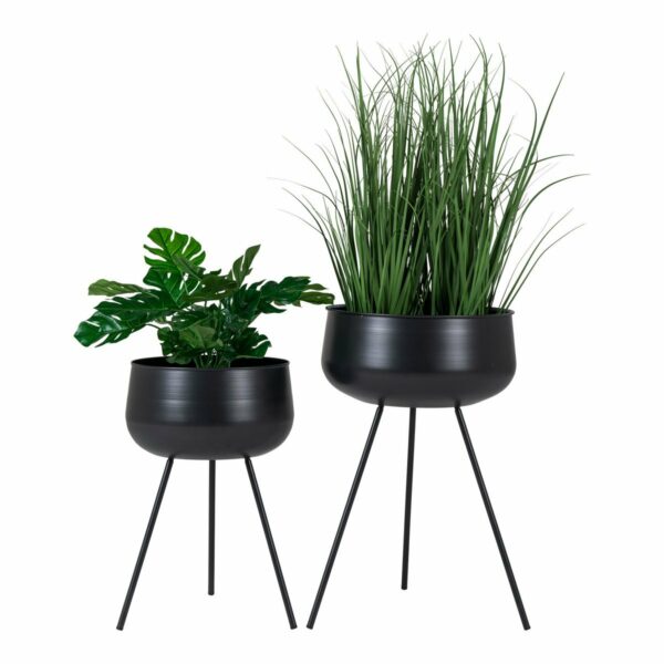 pots de fleurs ardola acier noir house nordic harmonie végétale en duo