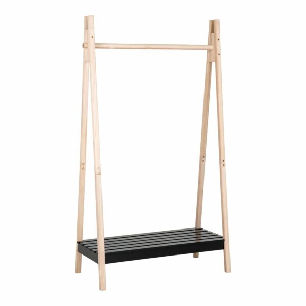 portant bois naturel torino 170x945 cm etagère noire