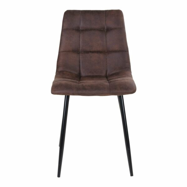 lot de 2 chaises scandinaves métal et microfibre marron foncé