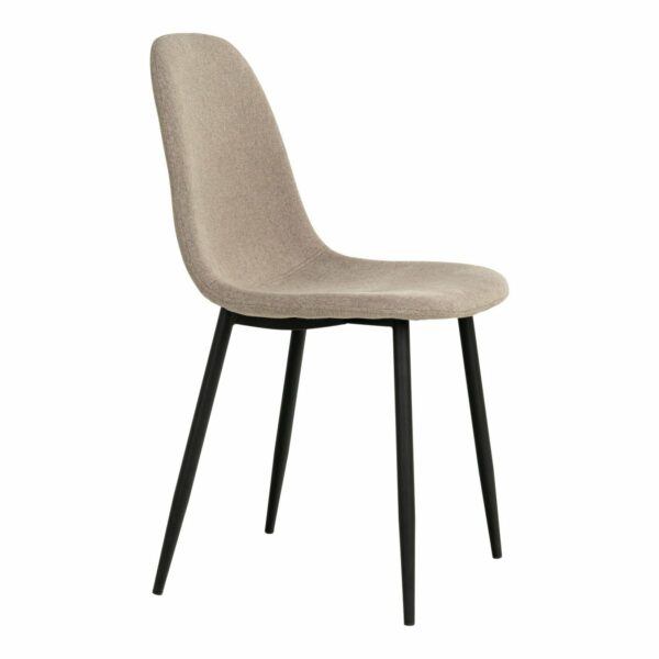 chaise de salle à manger tissu pierre pieds métal noirs lot de 2