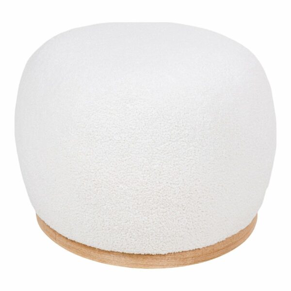 pouf en tissu bouclette blanc manhattan solution pratique