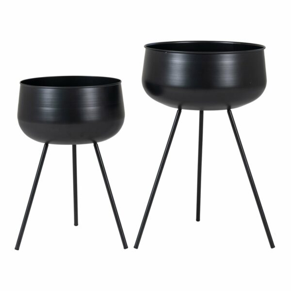 pots de fleurs ardola acier noir house nordic harmonie végétale en duo