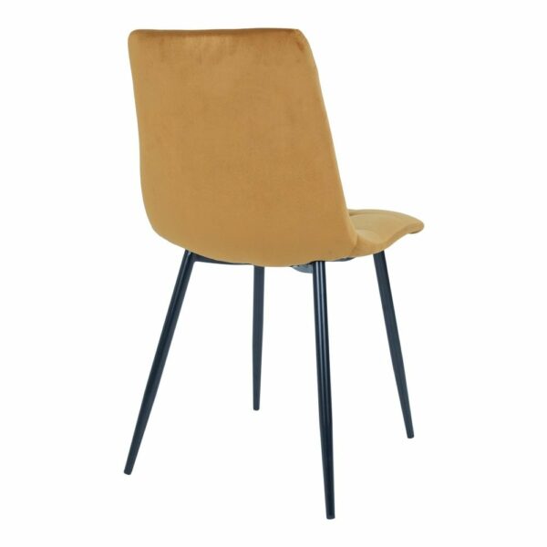 lot de 2 chaises scandinaves métal et microfibre moutarde