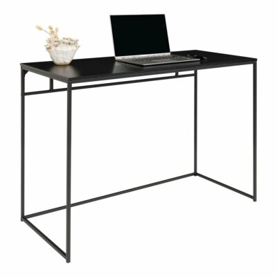 bureau métal noir 100 cm vita plateau noir