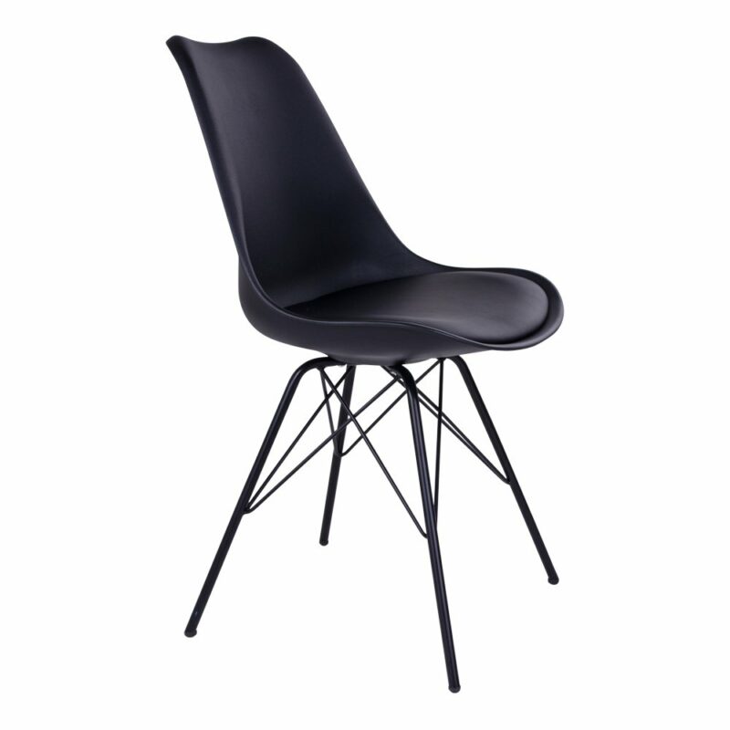 chaise de salle à manger scandinave oslo simili cuir noir