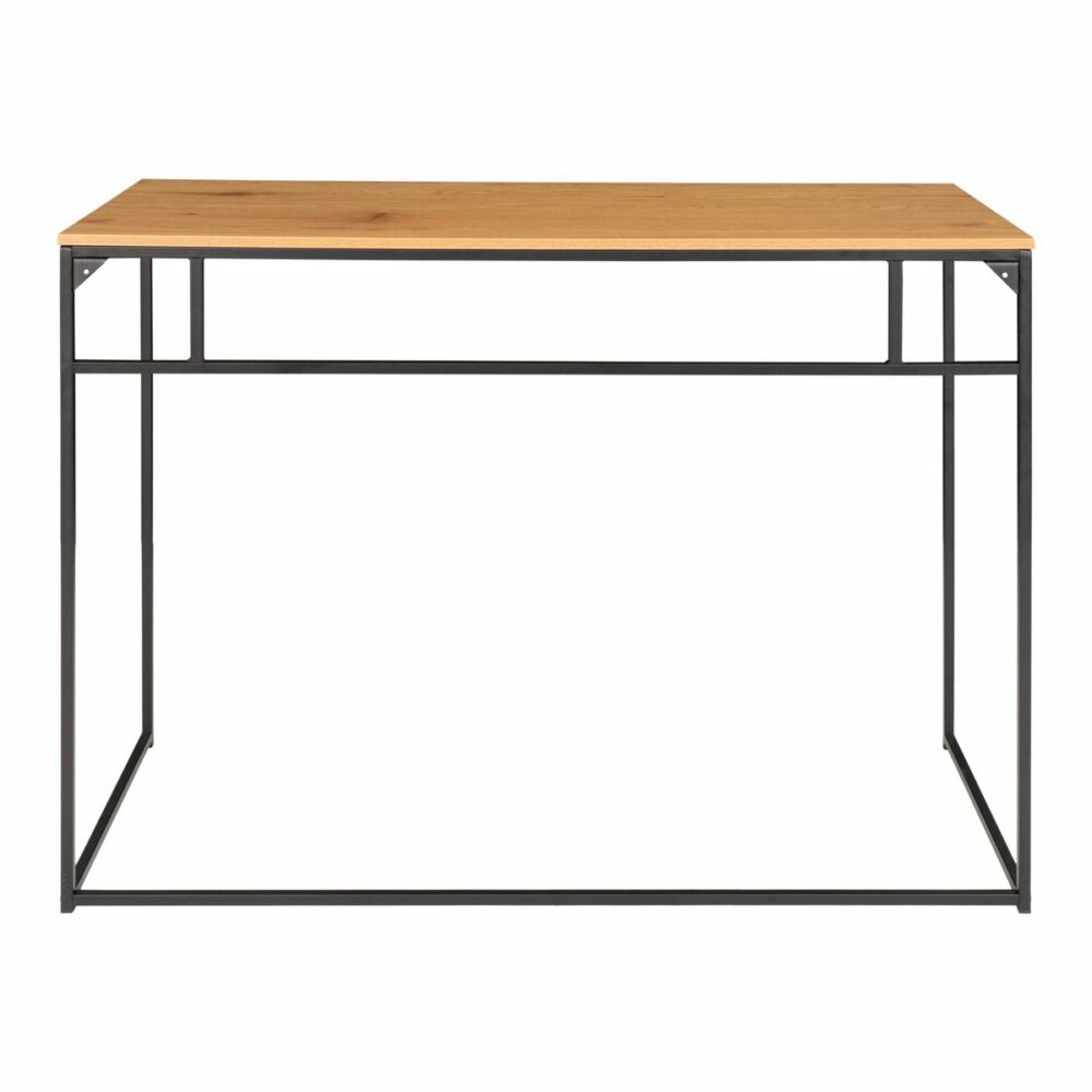 bureau avec structure noire vita 100   plateau aspect chêne