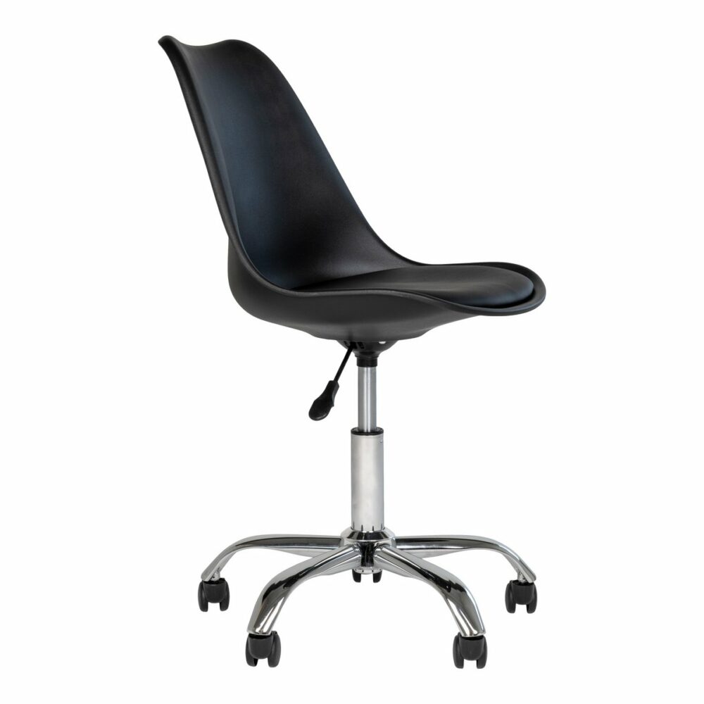 chaise de bureau noir stavenger pieds chrome