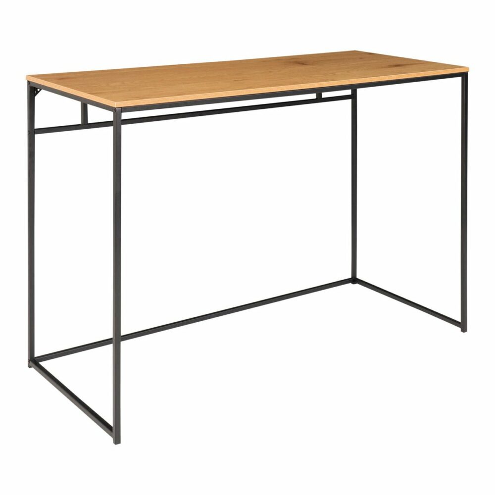 bureau avec structure noire vita 100   plateau aspect chêne