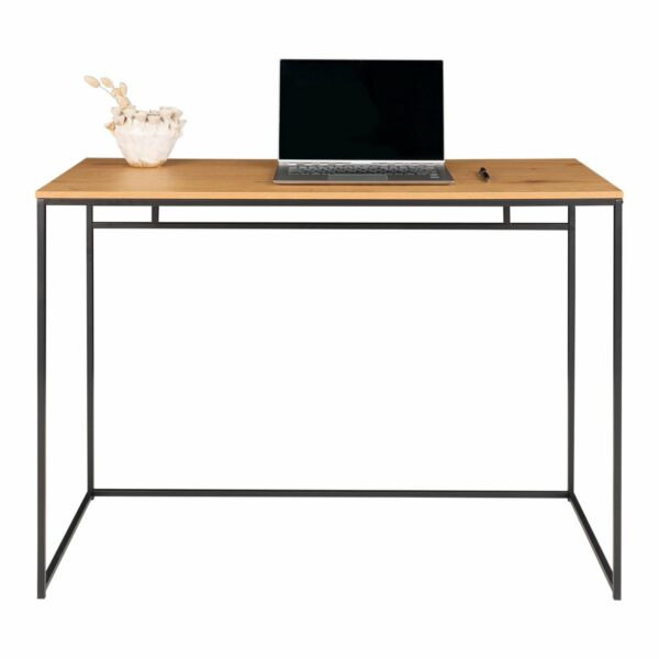 bureau avec structure noire vita 100 plateau aspect chêne